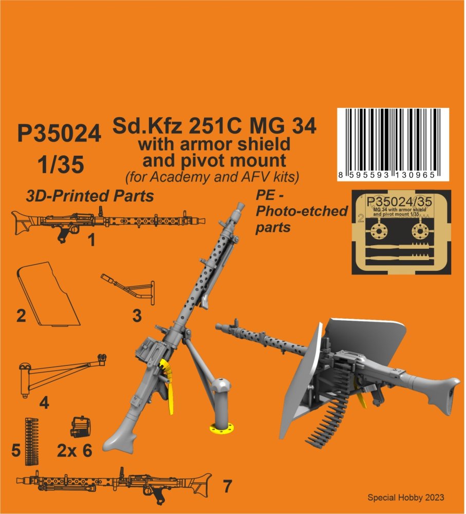 1/35 Sd.Kfz. 251C MG 34 w/ armor shield (ACAD/AFV)