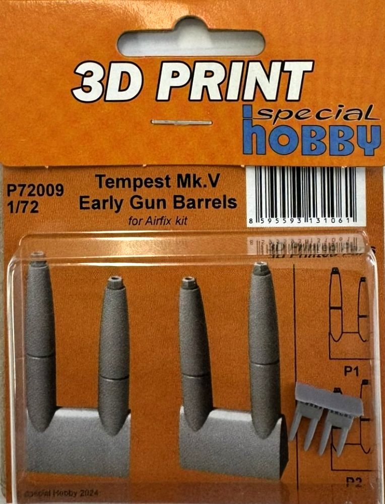 1/72 Tempest Mk.V Early Gun Barrels (AIRF) 3D Pr.