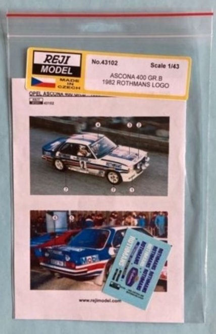 1/43 Opel Ascona 400 Rothmans logo 1982