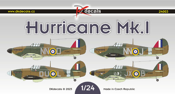 1/24 Hawker Hurricane Mk.I (4x camo)