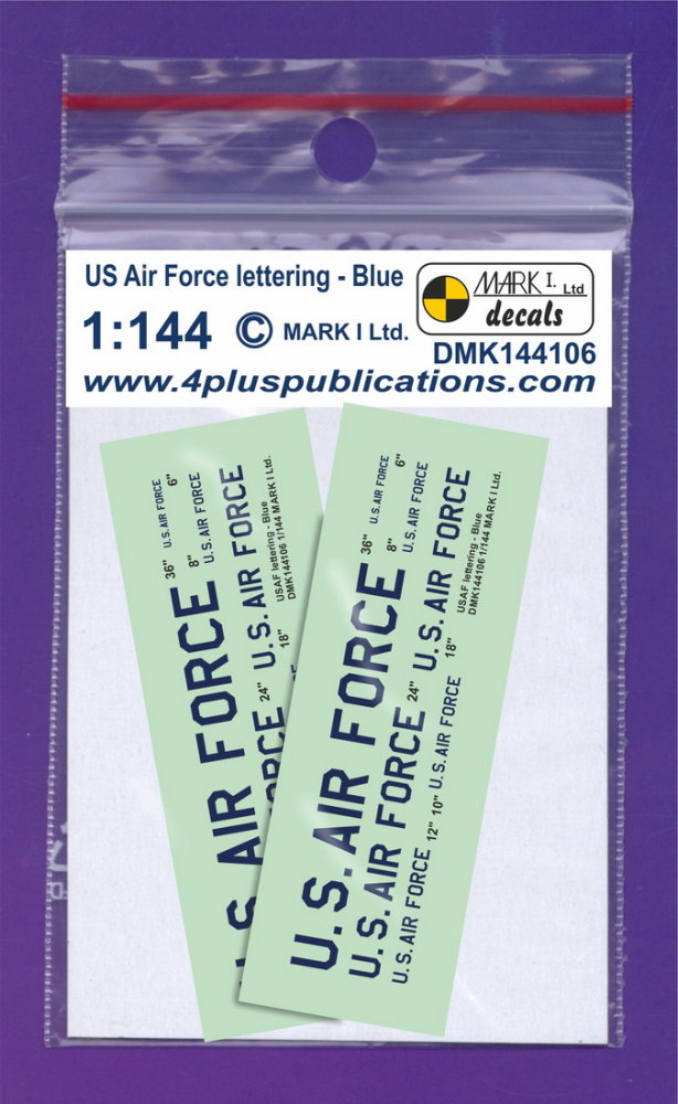 1/144 Decals US Air Force lettering Blue (2 sets)
