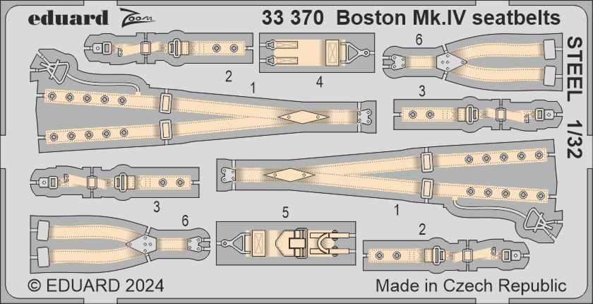 1/32 Boston Mk.IV seatbelts STEEL (HKM)