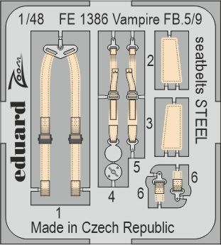 1/48 Vampire FB.5/9 seatbelts STEEL (AIRF)