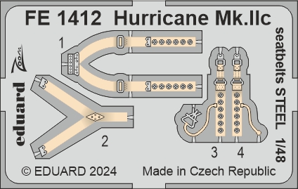 1/48 Hurricane Mk.IIc seatbelts STEEL (HOBBYB)