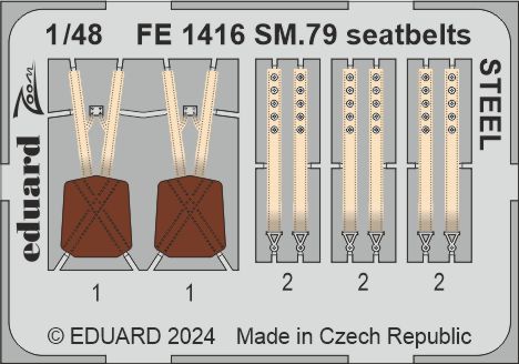 1/48 SM.79 seatbelts STEEL (EDU)