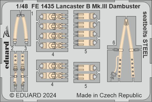 1/48 Lancaster B Mk.III Dambuster seatbelts STEEL 