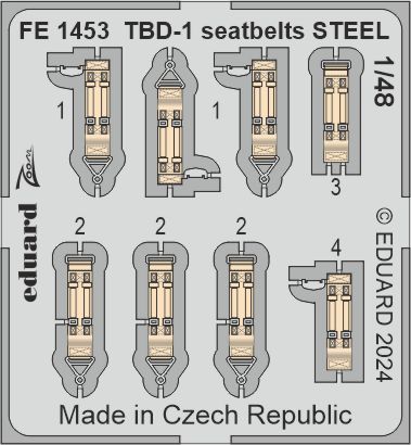 1/48 TBD-1 seatbelts STEEL (HOBBYB)
