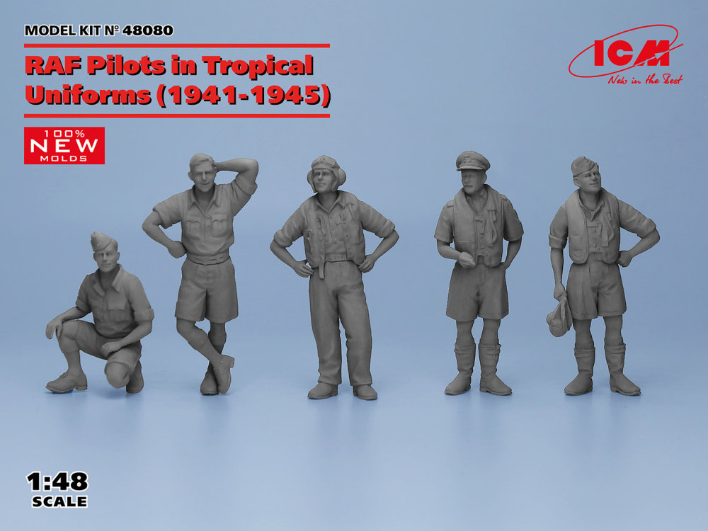 1/48 RAF Pilots in Trop.Uniforms, 1941-45 (5 fig.)