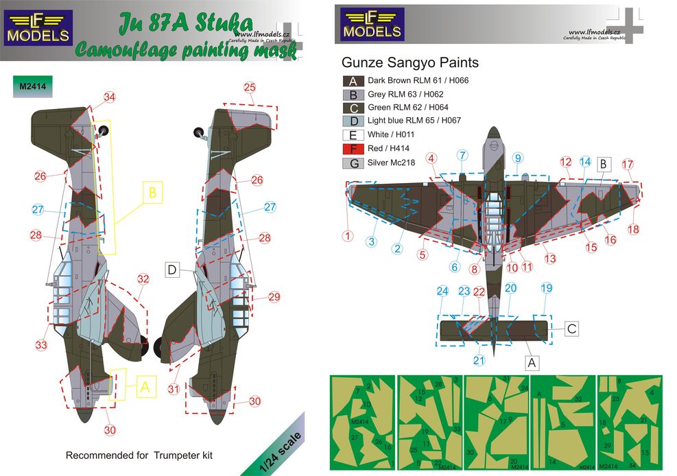 1/24 Mask Ju 87A Stuka Camouflage painting (TRUMP)