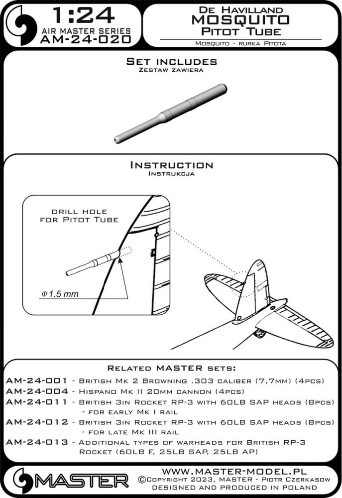 1/24 De Havilland Mosquito - pitot tube