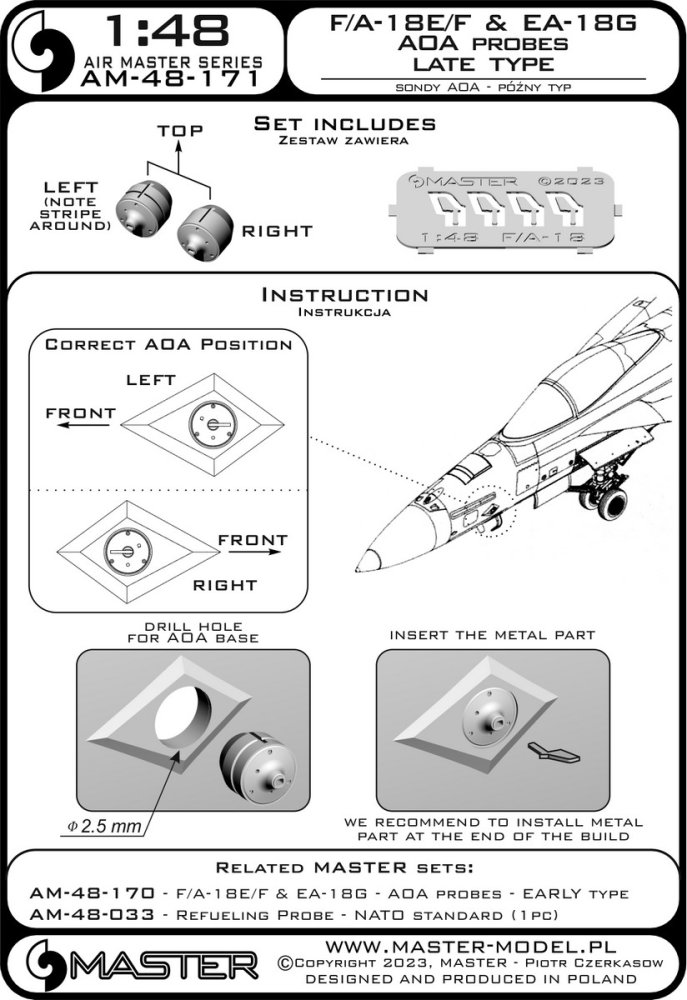 1/48 F/A-18E/F S.Hornet & EA-18G AOA probes late