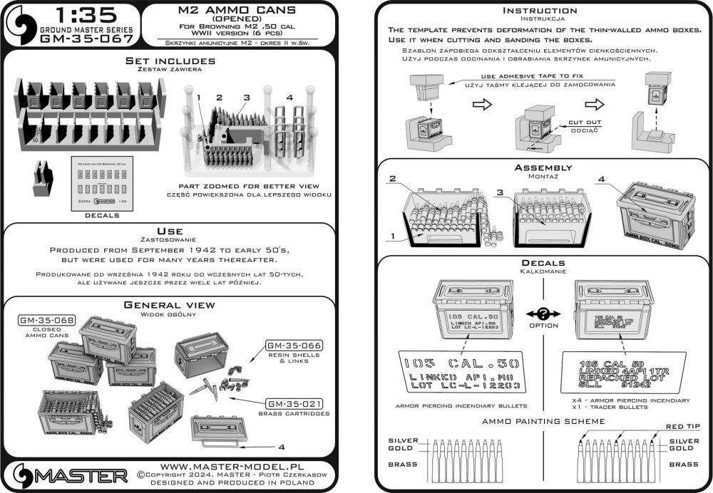 1/35 M2 ammunition cans for Browning M2 - opened