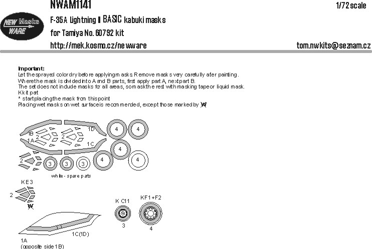 1/72 Mask F-35A Lightning II BASIC (TAM 60792)