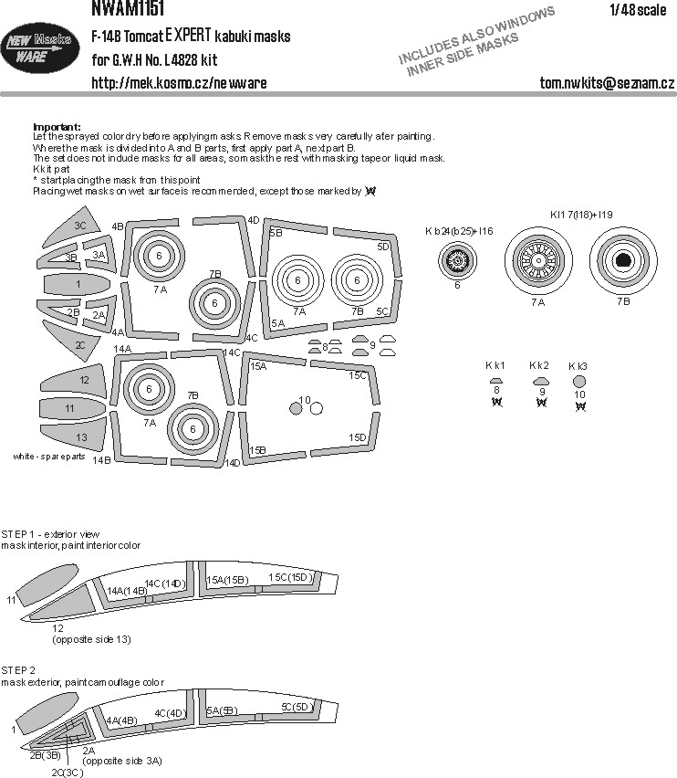 1/48 Mask F-14B Tomcat EXPERT (GWH)