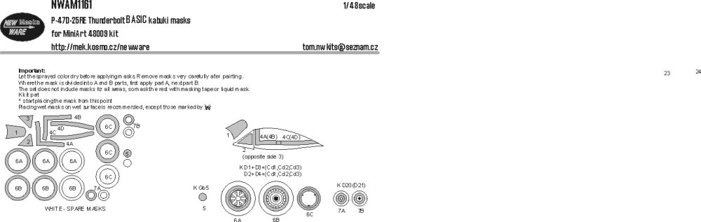 1/48 Mask P-47D-25RE Thunderbolt BASIC (MINA)