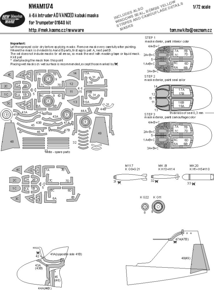 1/72 Mask A-6A Intruder ADVANCED (TRUMP)