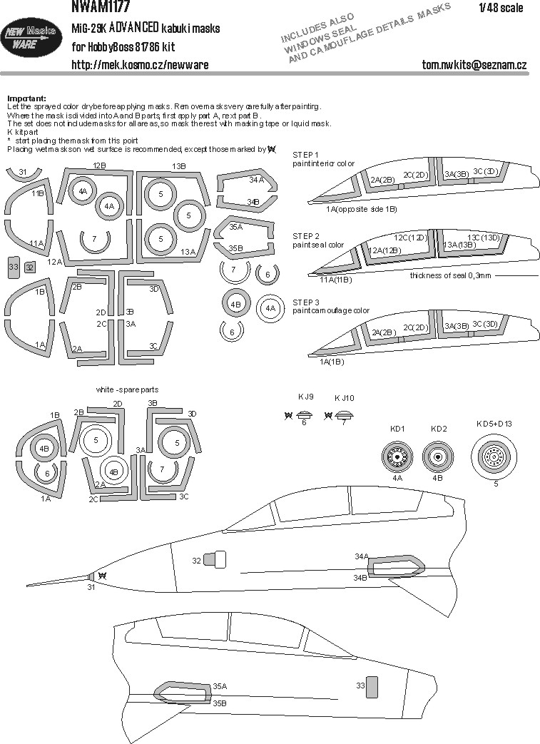 1/48 Mask MiG-29K ADVANCED (HOBBYB 81786)