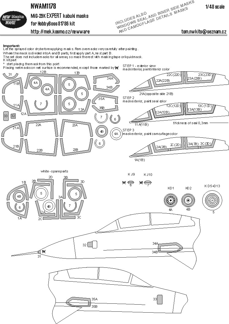 1/48 Mask MiG-29K EXPERT (HOBBYB 81786)