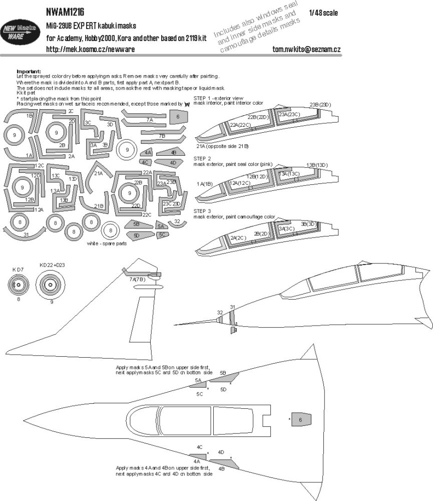 1/48 Mask MiG-29UB EXPERT (ACAD/H.2000)