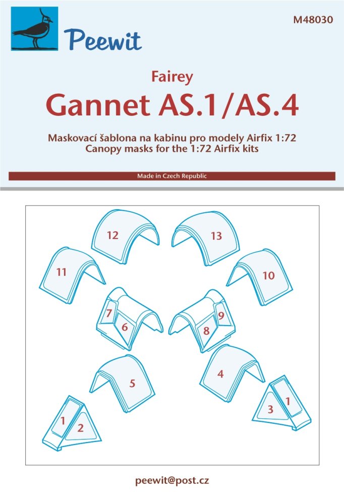 1/48 Canopy mask Fairey Gannet AS.1/AS.4 (AIRFIX)