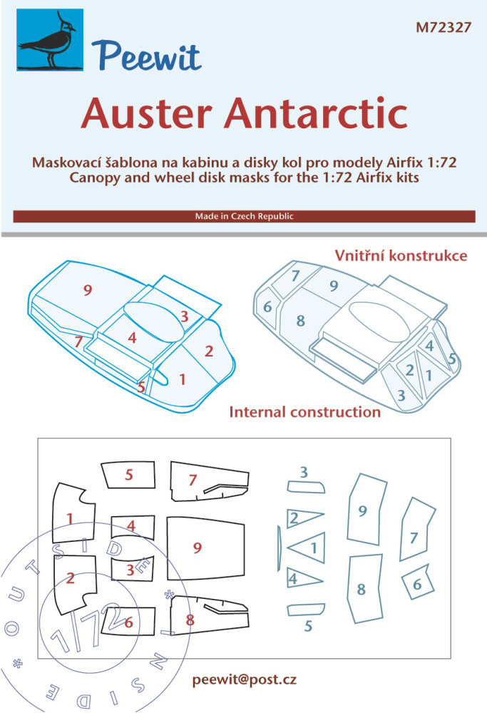 1/72 Canopy mask Auster Antarctic (AIRF)
