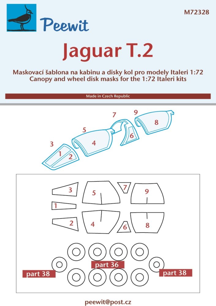 1/72 Canopy mask Jaguar T.2 (ITAL)
