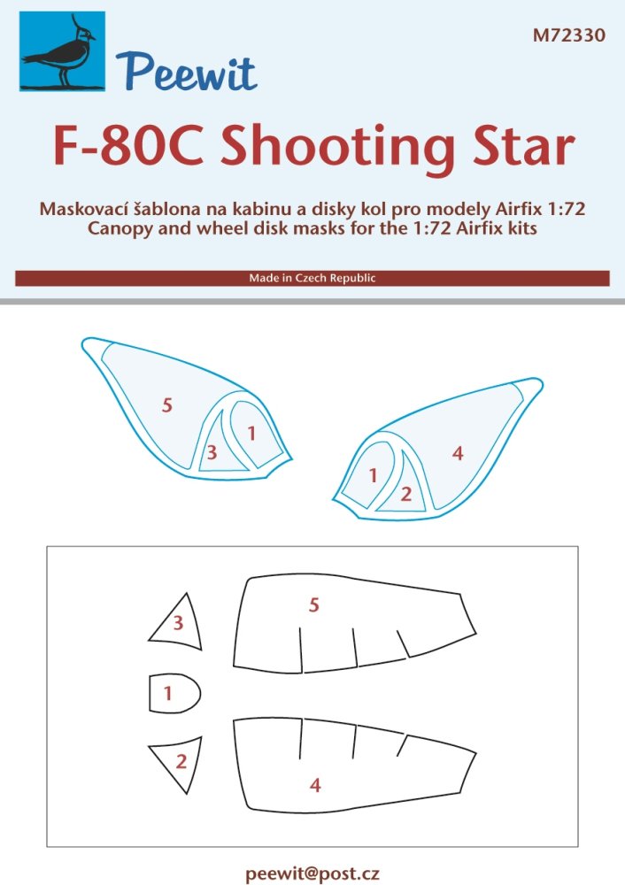 1/72 Canopy mask  F-80C Shooting Star (AIRF)