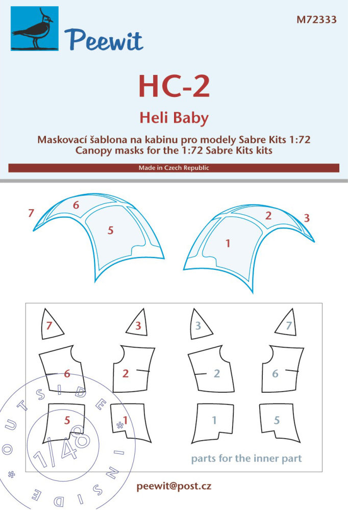 1/72 Canopy mask HC-2 Heli Baby (SABRE KITS)