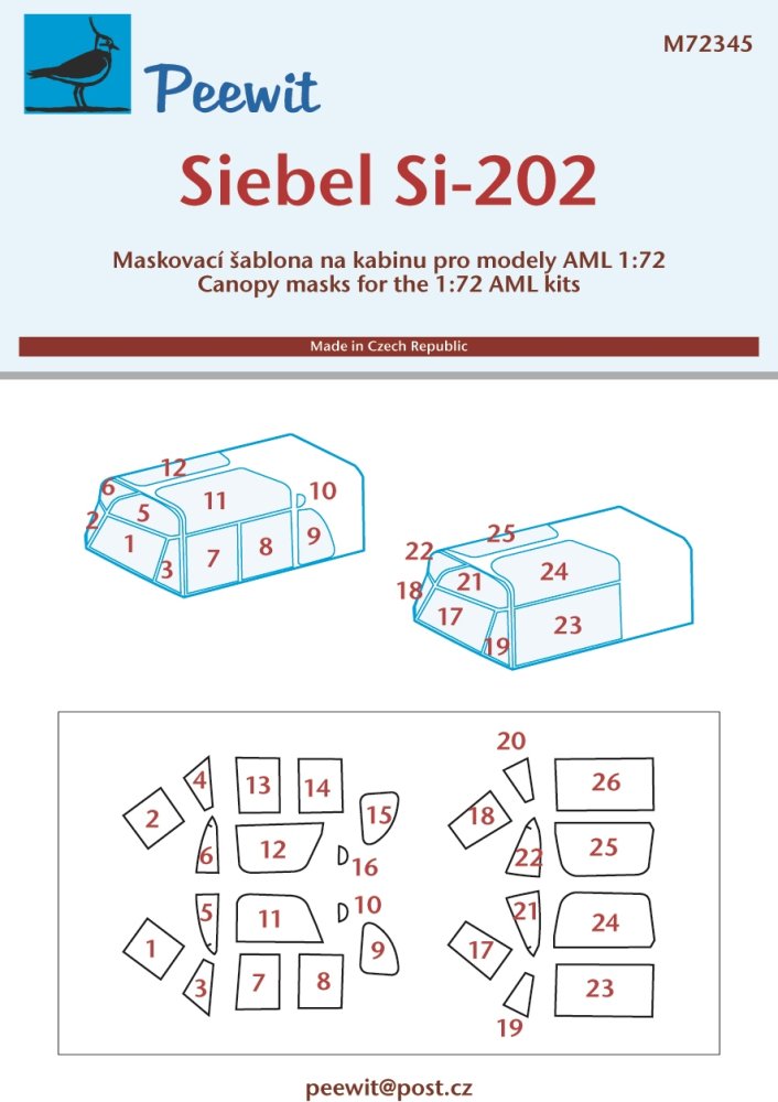 1/72 Canopy mask Siebel Si-202 (AML)