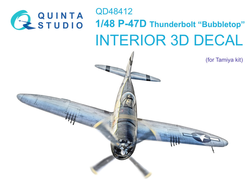 1/48 P-47D Thunderbolt Bubbletop 3D-Pr.&col.Inter.