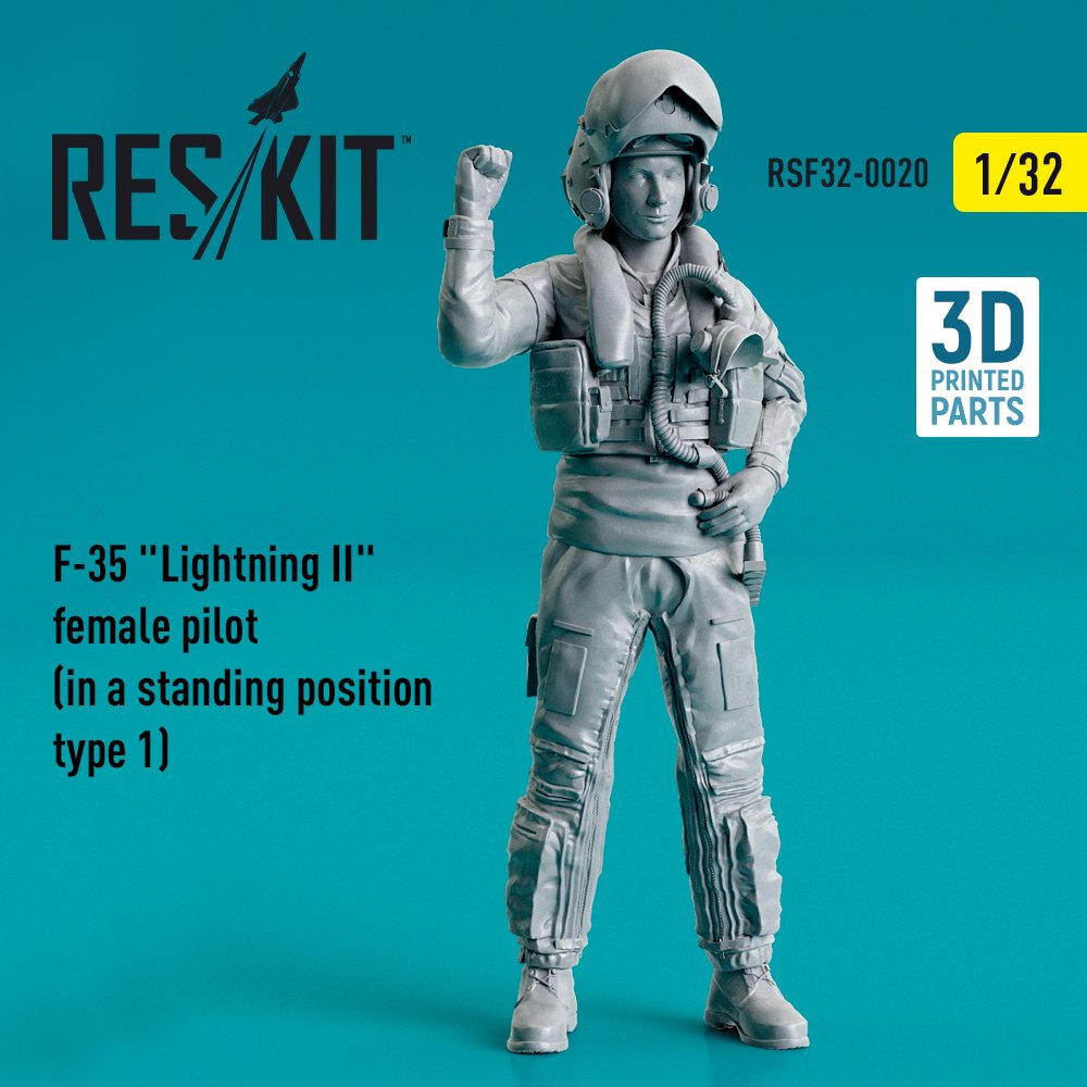 1/32 F-35A Lightning II female pilot standing 1