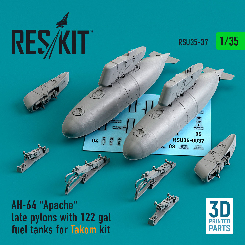 1/35 AH-64 late pylons w/ 122 gal fuel tanks