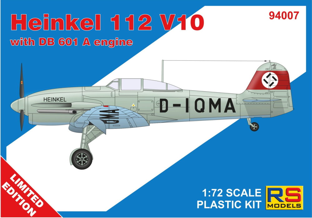 1/72 Heinkel 112 V10 w/ DB 601A engine (3x camo)