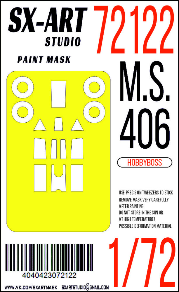 1/72 Paint mask M.S.406 (HOBBYB)