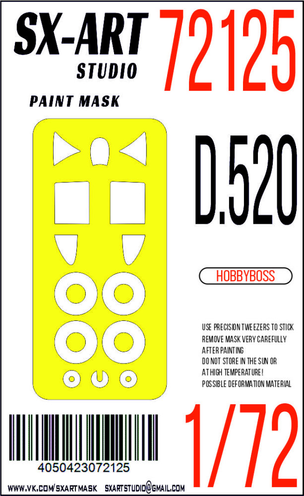1/72 Paint mask D.520 (HOBBYB)