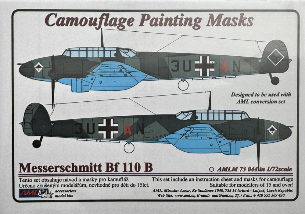 1/72 Camouflage Mask Messerschmitt Bf 110 B
