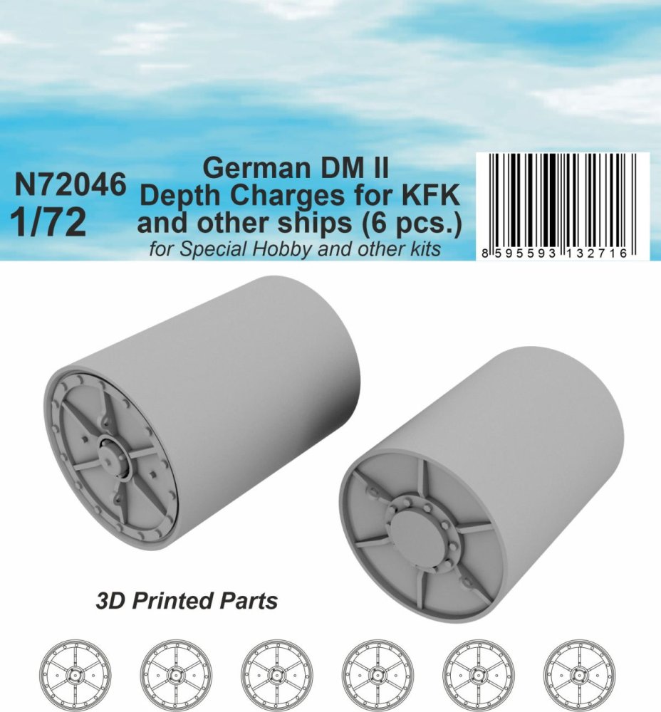 1/72 German DM II Depth Charges for KFK (6 pcs.)