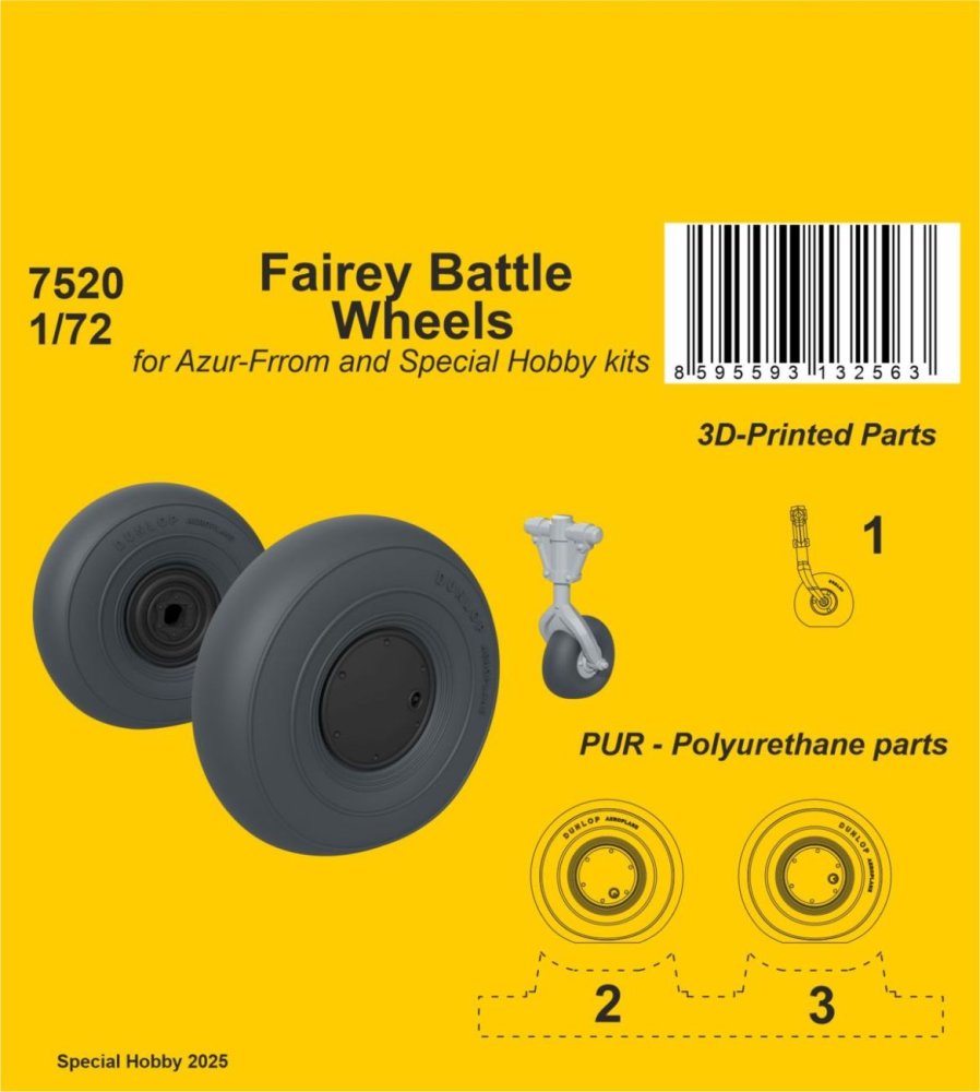 1/72 Fairey Battle wheels (SP.HOBBY)