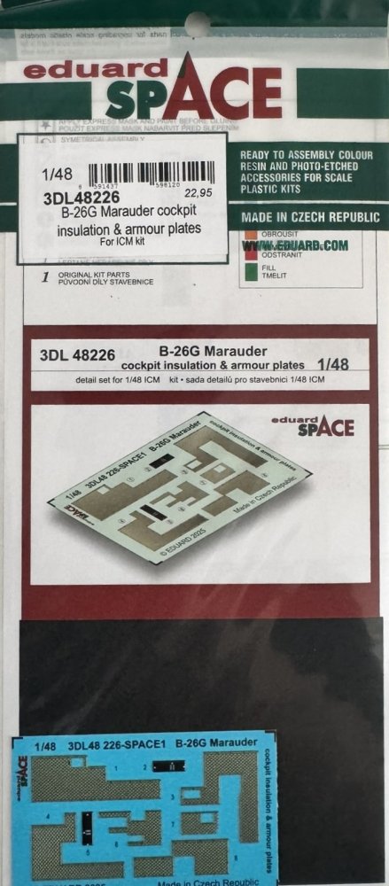 1/48 B-26G Marauder cockp.insul.&arm.plates SPACE