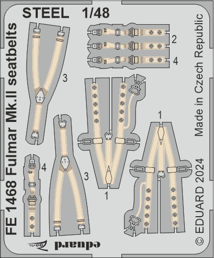 1/48 Fulmar Mk.II seatbelts STEEL (TRUMP)