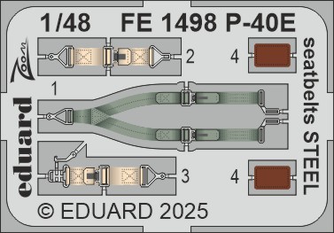 1/48 P-40E seatbelts STEEL (EDU)