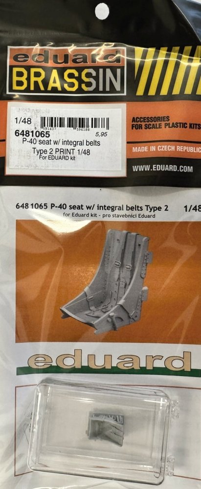 BRASSIN 1/48 P-40 seat w/ integral belts Type 2