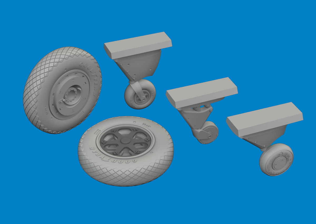 BRASSIN 1/48 F4F-4 wheels late (ACAD)