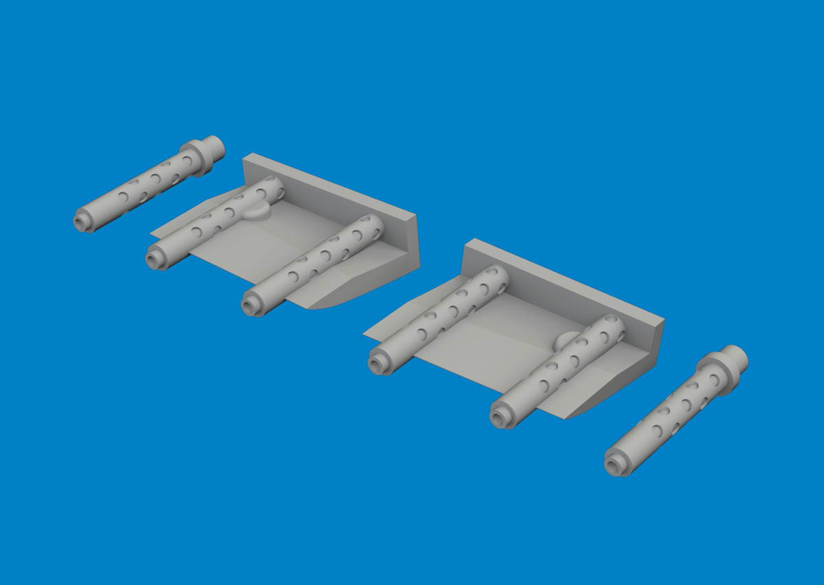 BRASSIN 1/48 F4F-4 gun barrels PRINT (ACAD)