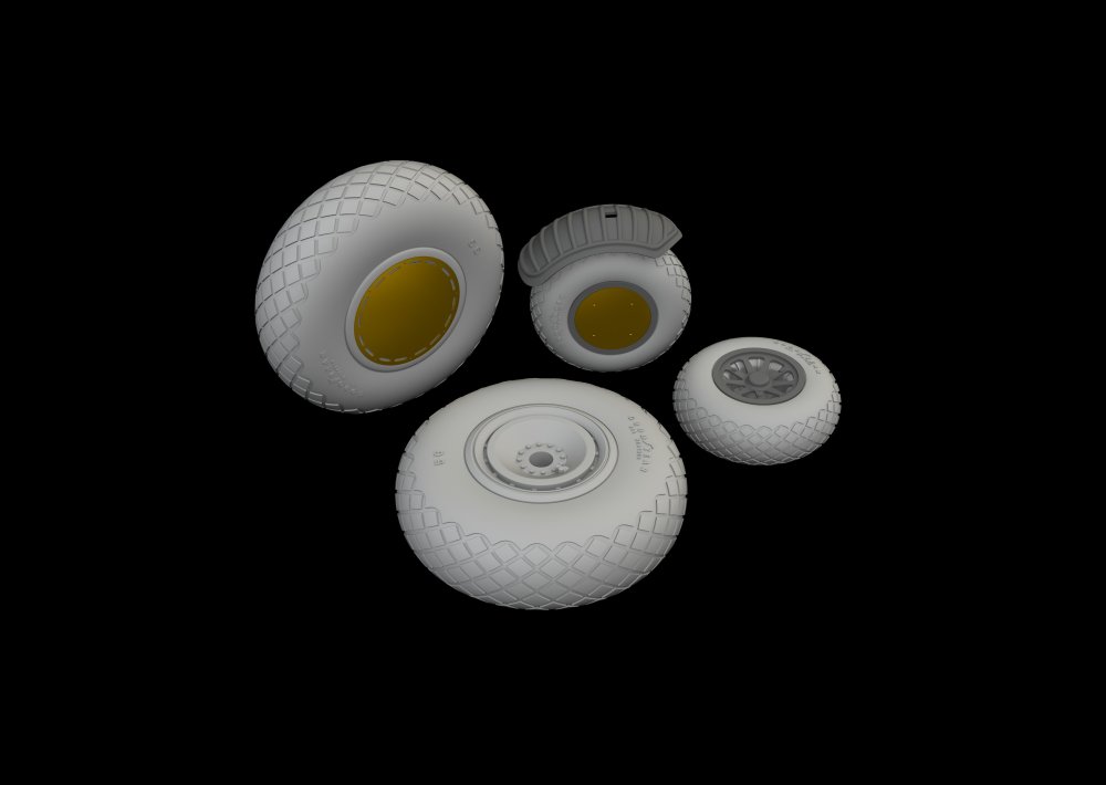 BRASSIN 1/48 B-24D wheels (HOBBYB)