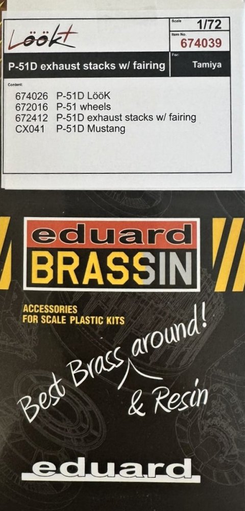 BRASSIN 1/72 P-51D exh.stacks w/ fairing LööKplus 