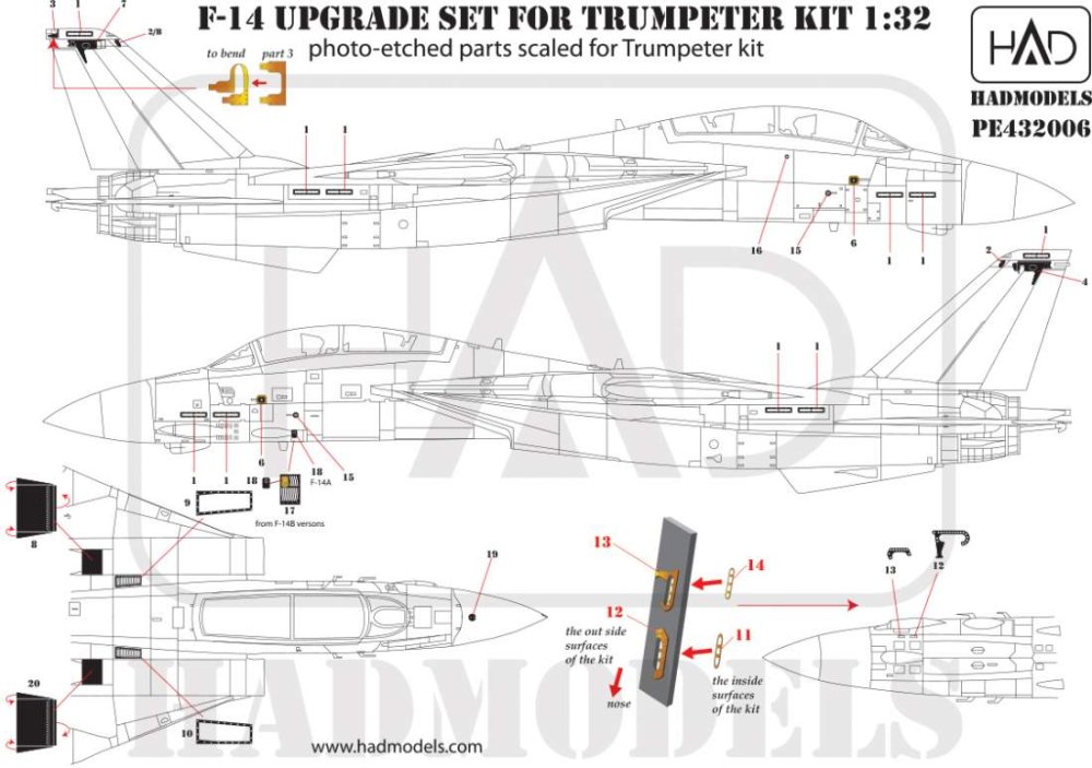 1/32 F-14A Upgrade PE set (TRUMP)
