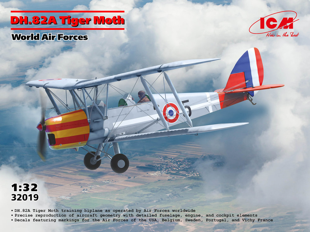 1/32 DH.82A Tiger Moth of the World AF (5x camo)