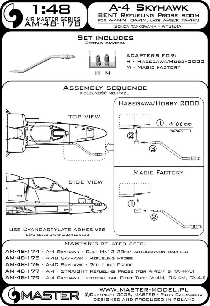 1/48 A-4 Skyhawk BENT refueling probe boom 