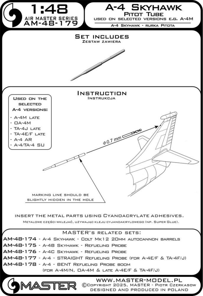 1/48 A-4 Skyhawk - vertical stabilizer Pitot Tube